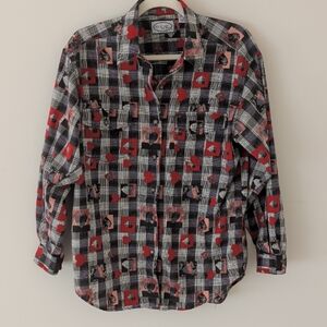 Vintage Bugle Boy Heart Patterned Top - Size Medium